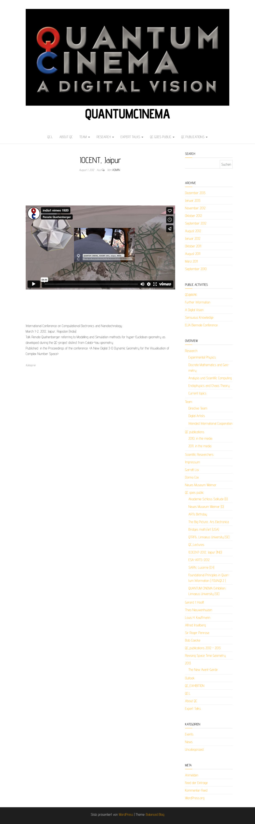 Quantum Cinema_Archive_August 2012