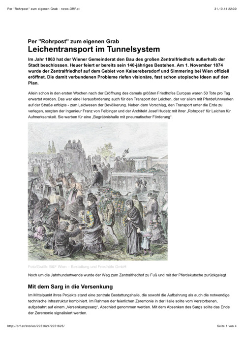 Leichentransport im Tunnelsystem