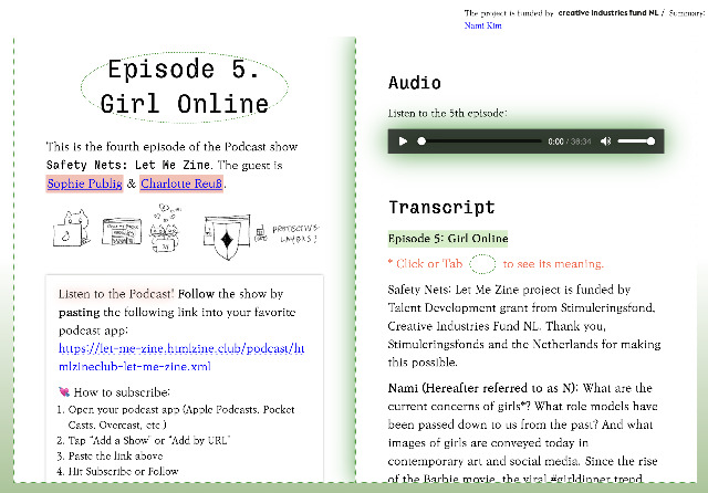 Podcast: Safety Nets: Let Me Zine