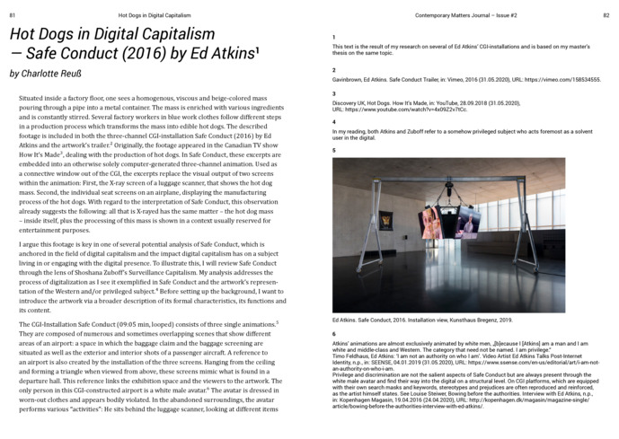 Hot Dogs in Digital Capitalism — Safe Conduct (2016) by Ed Atkins