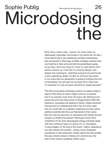 Microdosing the Apocalypse