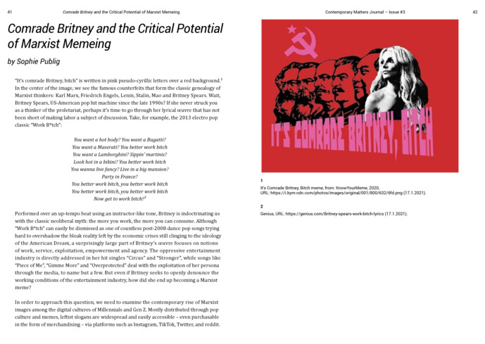 Comrade Britney and the Critical Potential of Marxist Memeing