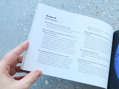 Zwei Hände, ein Kopf und eine Schattenprojektion, Forschungsprojekt über Handwerksberufe