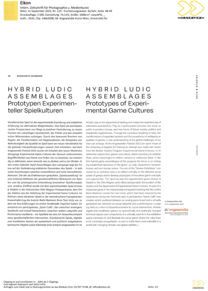 HYBRID LUDIC ASSEMBLAGES @ EIKON
