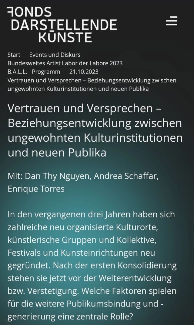 Vertrauen und Versprechen – Beziehungsentwicklung zwischen ungewohnten Kulturinstitutionen und neuen Publika
